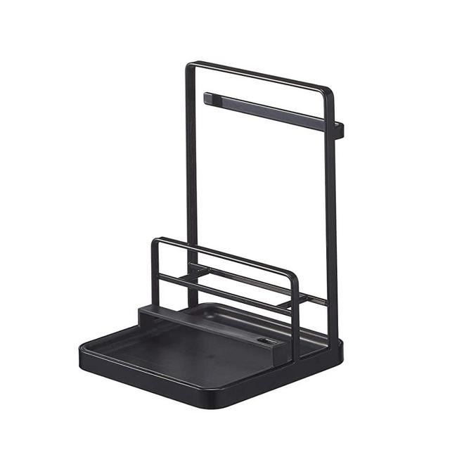 Yamazaki Home Tower Cooking Tool and Lid Station Kitchen Storage and Organization Product Accessories, One Size, Black