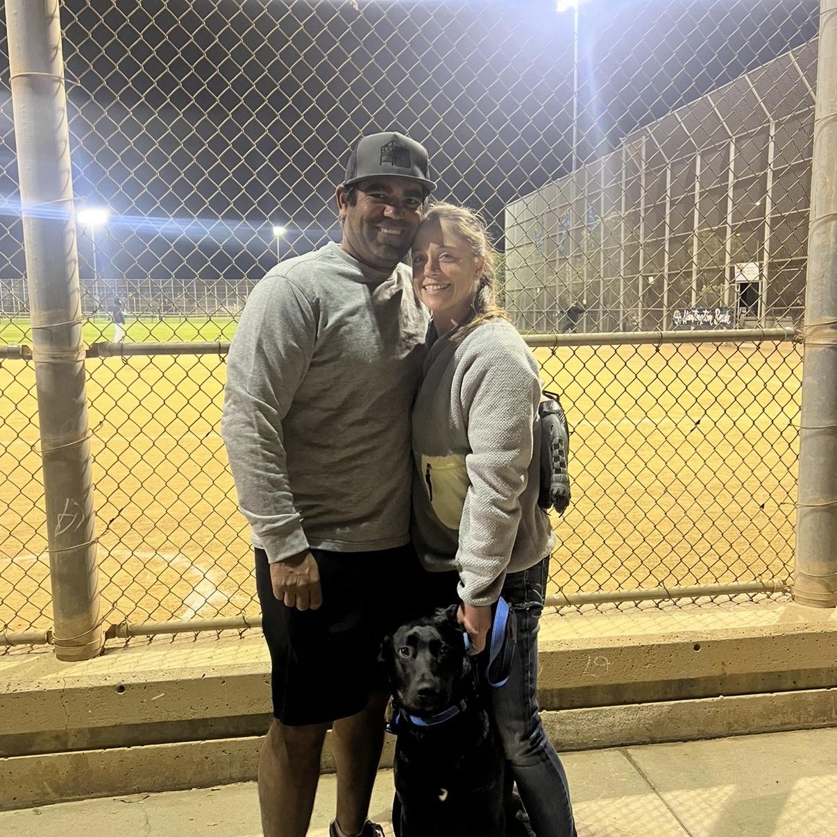 March: Kyle’s adult softball league debut.