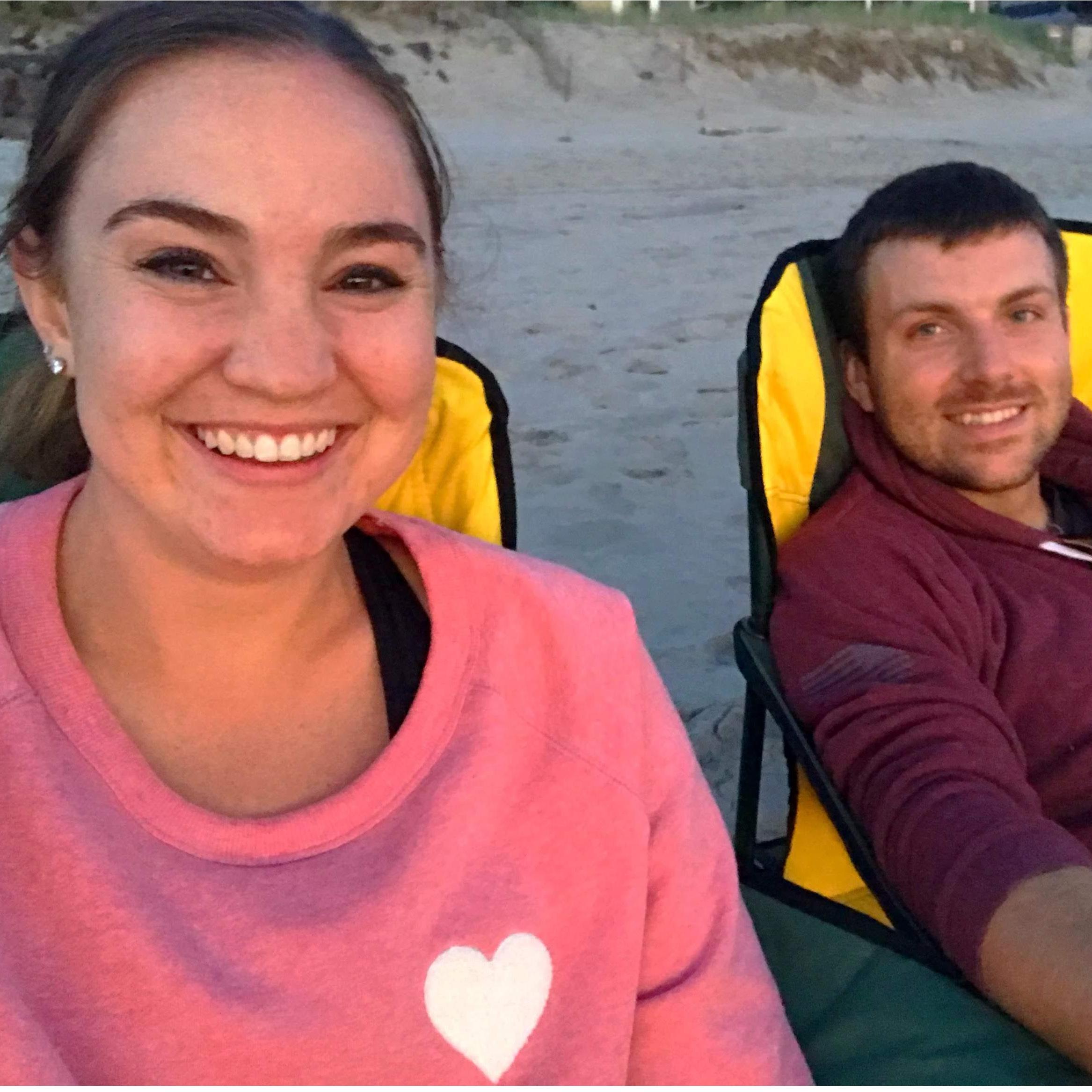 Sunset fire on the beach for Matt's family vacation to Cannon Beach, OR (Aug 2019).