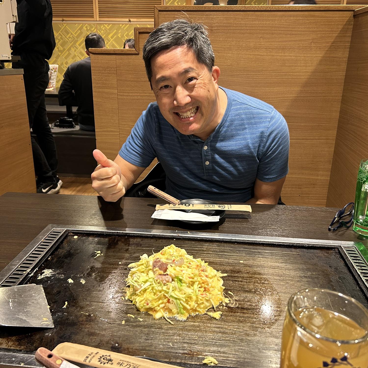 Namba Okonomiyaki Ajinoya Honten in Osaka, Japan (March 30, 2025)