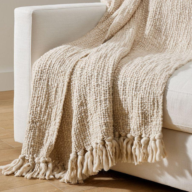 Textured Basketweave Throw, 50 x 60", Oatmeal