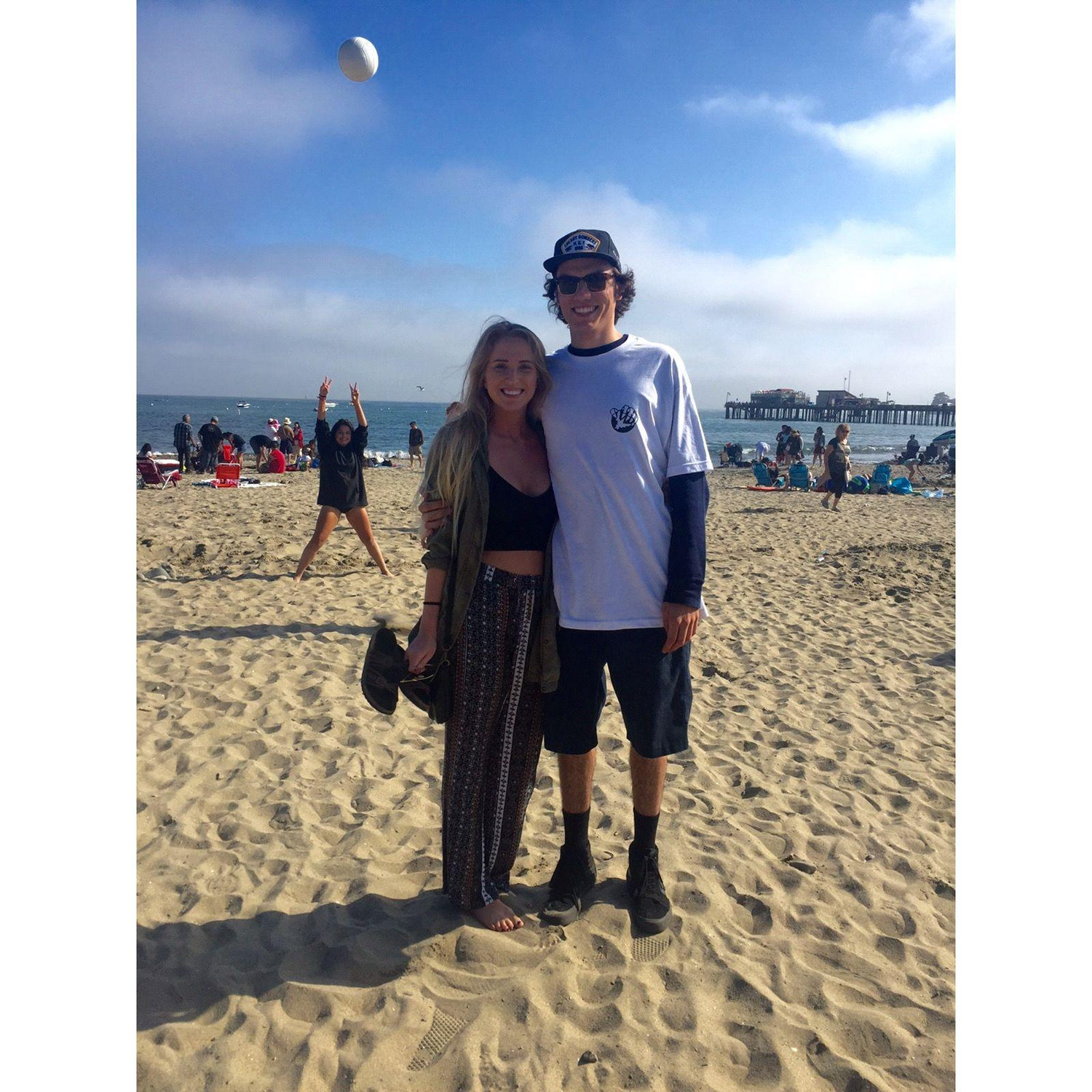 Our first ever picture together! Camping in Santa Cruz, 2016 - ran into family friends of Shelby’s.