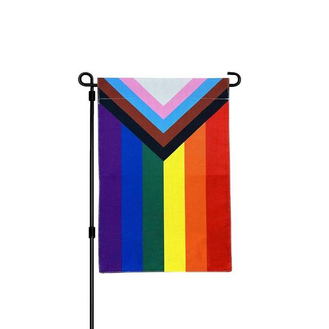 FLAGWIN Pride Garden Flag, 12x18 LGBTQ Community Support Gay Pride Flag with Vivid Rainbow Color and Durable Nylon, Progress and Inclusive Flag for Yard Lawn Wall or Room（without stand)）