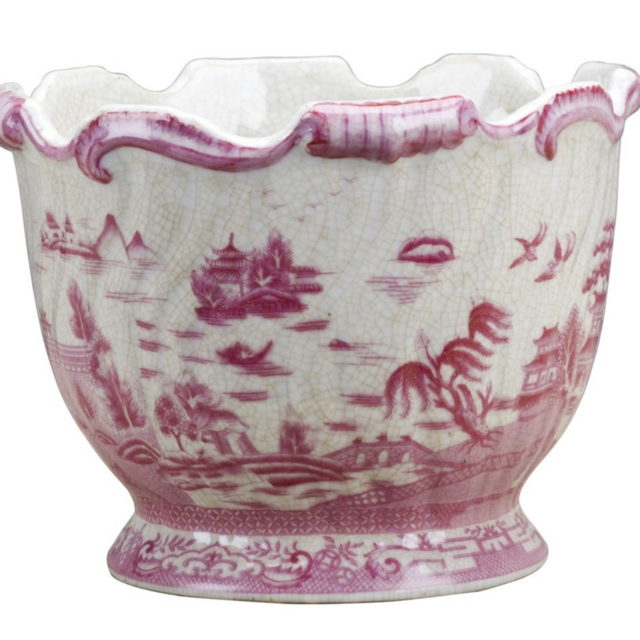 Pink Chinoiserie Orchid Pot