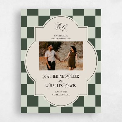 Grassy Sage, Green Wedding Save the Date - Sarlat Photo