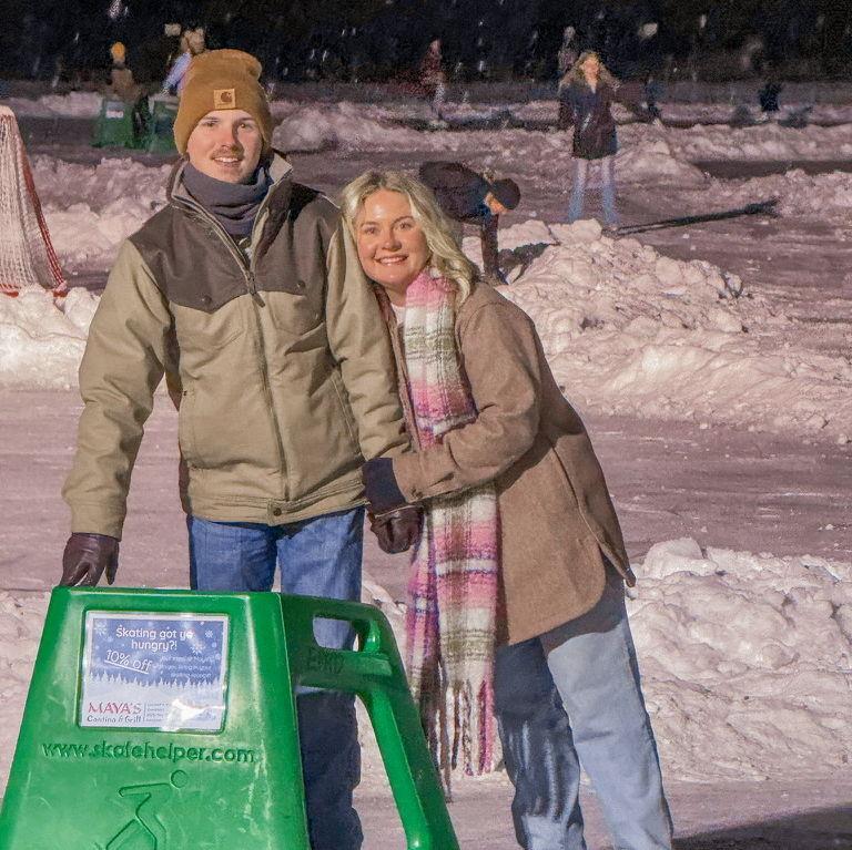 Iceskating on the Evergreen Lake in Colorado