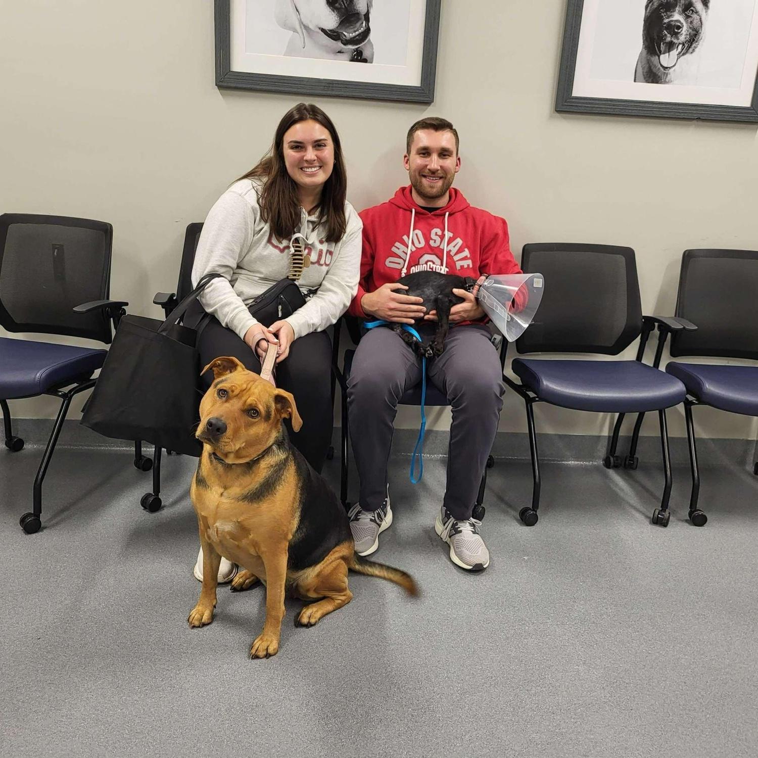 Duncan and Ashleigh adopting Iris from the same shelter we got Rhea from.