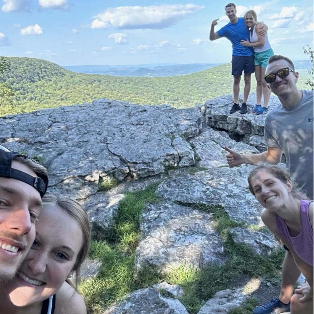 Moments after the proposal with some really cool people, and even better athletes!