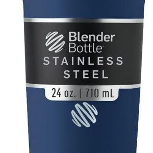 BlenderBottle Sport Insulated Stainless Steel Shaker Bottle with Wire Whisk, 24-Ounce, Navy – Protein Shakes & Hydration for Athletes & Fitness Enthusiasts, Easy Mixing, Lockable Lid