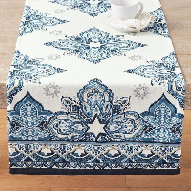 Hanukkah Medallion Cotton/Linen Table Runner