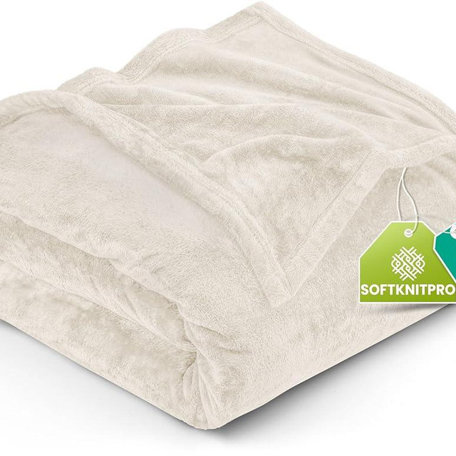 Utopia Bedding Fleece Blanket Queen Size Linen (90x90 Inches) Ultra Soft Warm Lightweight Microfiber Breathable Anti-Static Cozy Winter Bed Blanket, All-Season Home Decor Gift for Men & Women