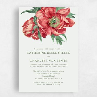 Cranberry, Red Wedding Invitation - Sparrow Bloom