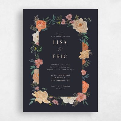 Ebony, Orange Wedding Invitation - Miele Portrait