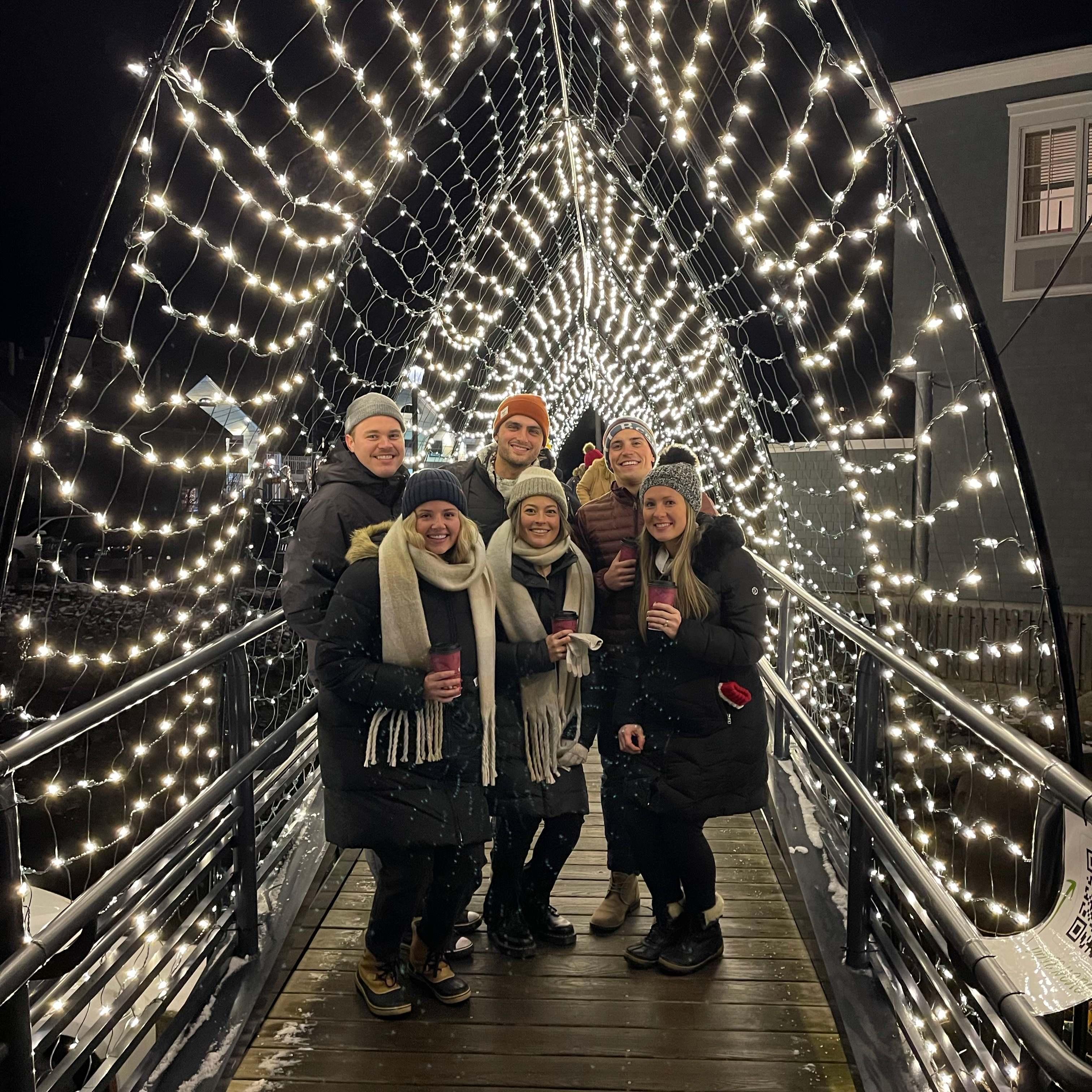 Some of our good friends at the Christmas lights festival in Kennebunkport! 
