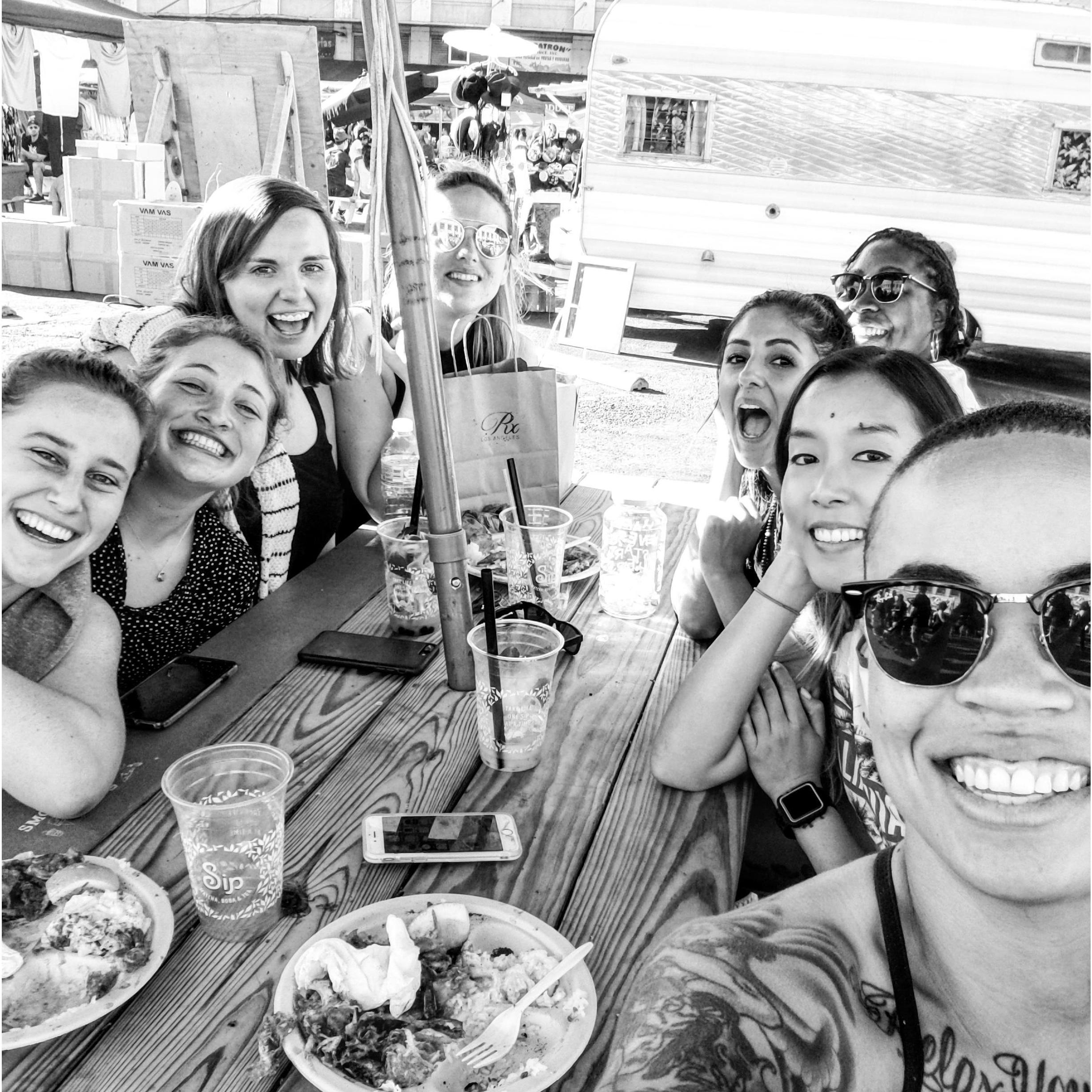 Our first time hanging out at food trucks, where we became best friends!