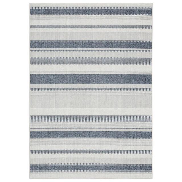 5'3" x 7'3" Tripoli Mateo Indoor/Outdoor Rug Dark Blue/Cream - Home Dynamix