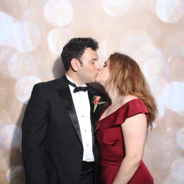 Smoochin' in the photobooth at Erim and Selden's wedding, September 2020