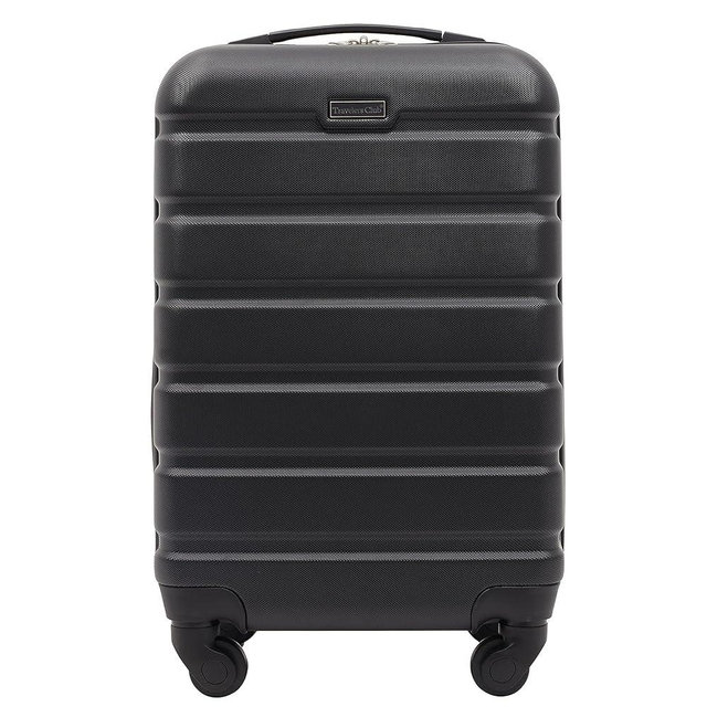 Travelers Club Harper Luggage, Black, 20-Inch Carry-On