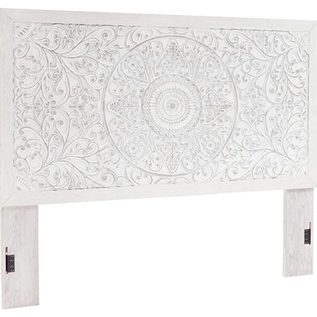 Signature Design by Ashley Paxberry Boho Chic Panel Adjustable Headboard ONLY, King, Whitewash