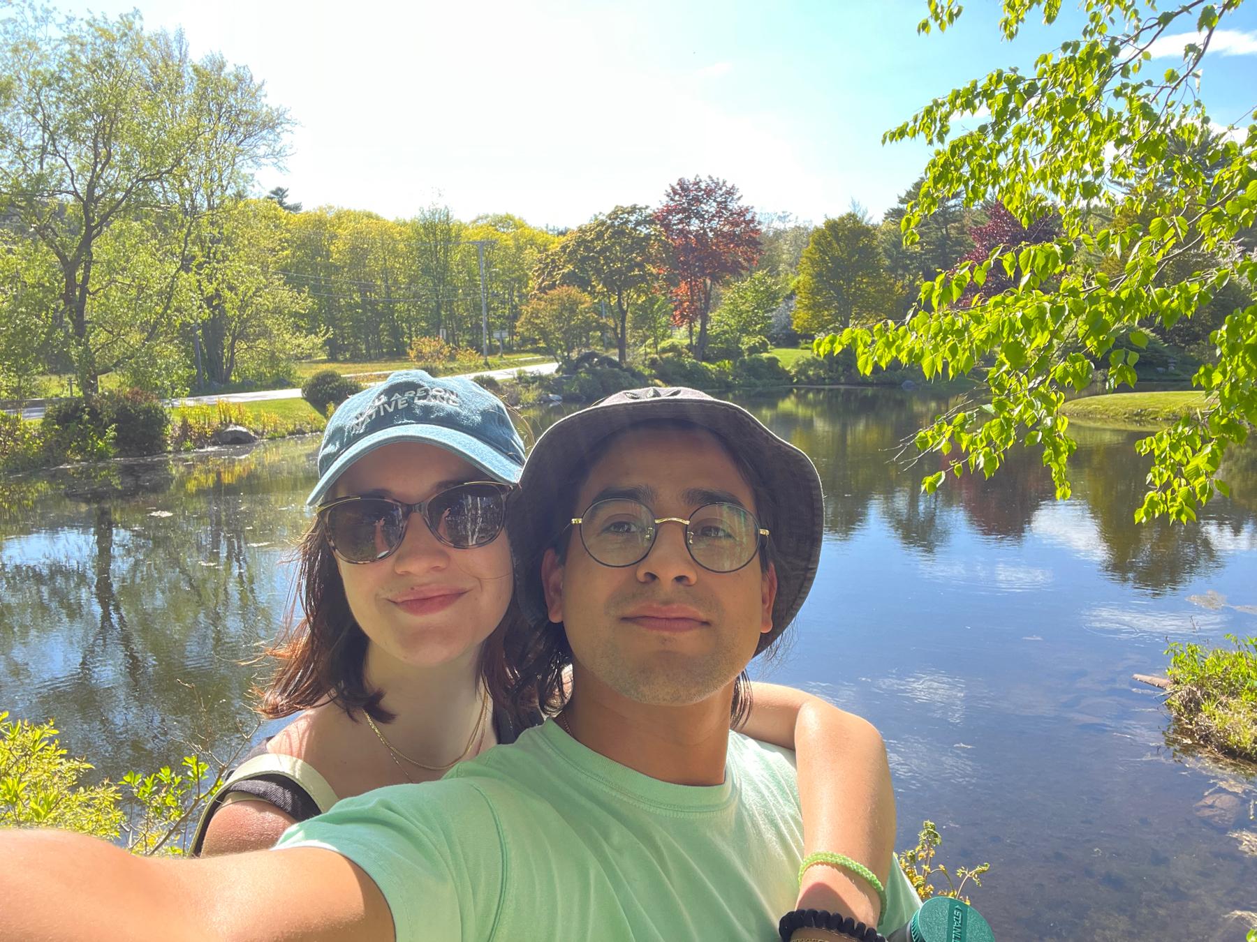 At a Japanese zen garden near Acadia National Park
