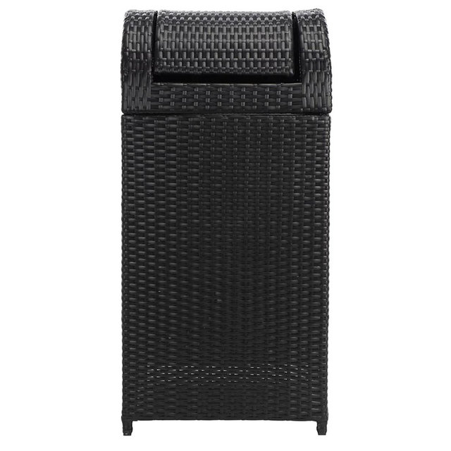 Safavieh Outdoor Collection Serapis Black Wicker Trash Bin
