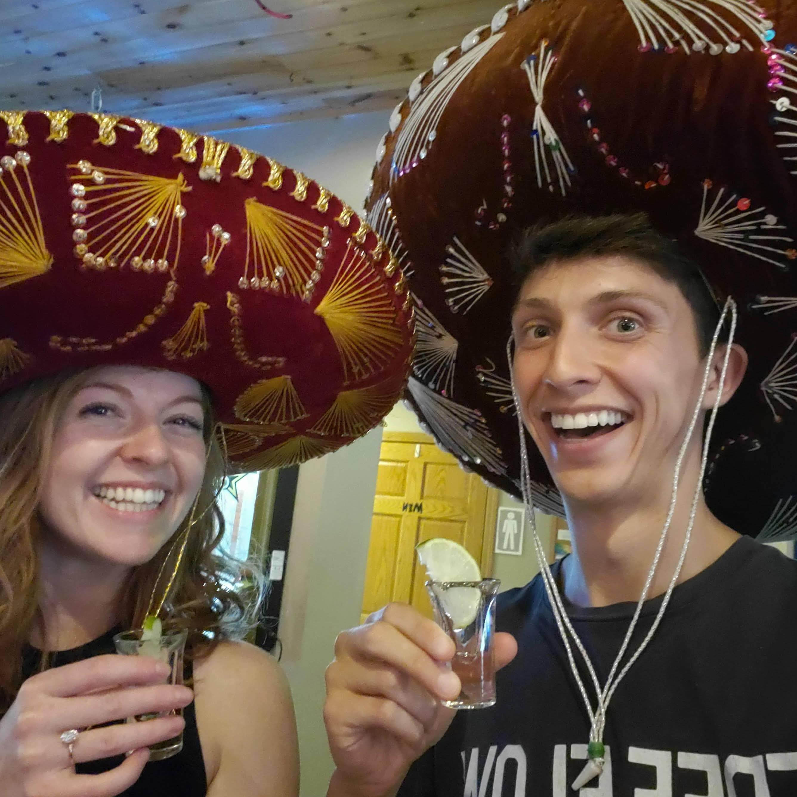 Strangers (now friends) at a bar in northern Wisconsin bought us a tequila shot after finding out we just got engaged and were doing a northern WI road trip.