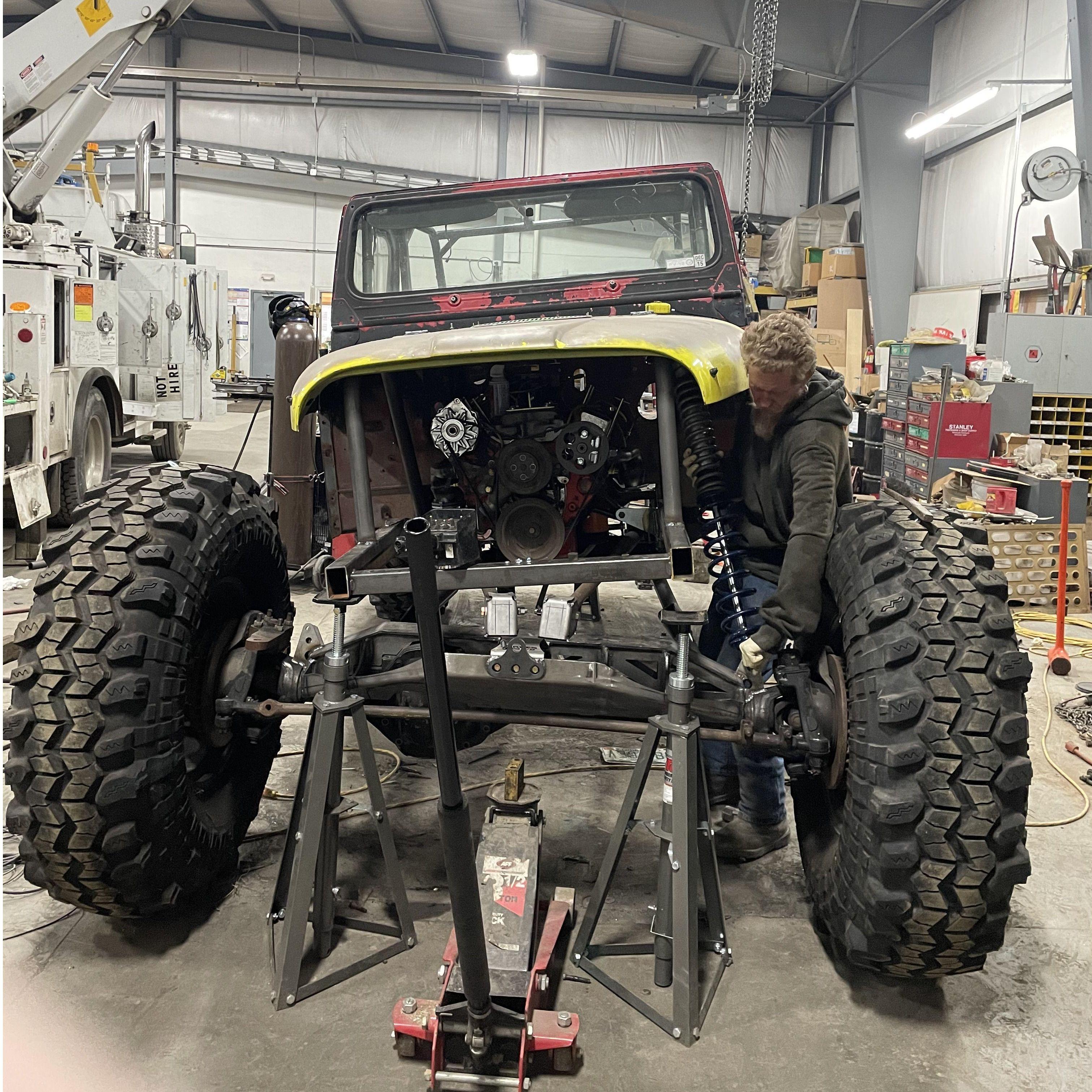 Jay working on his monster rock crawler build