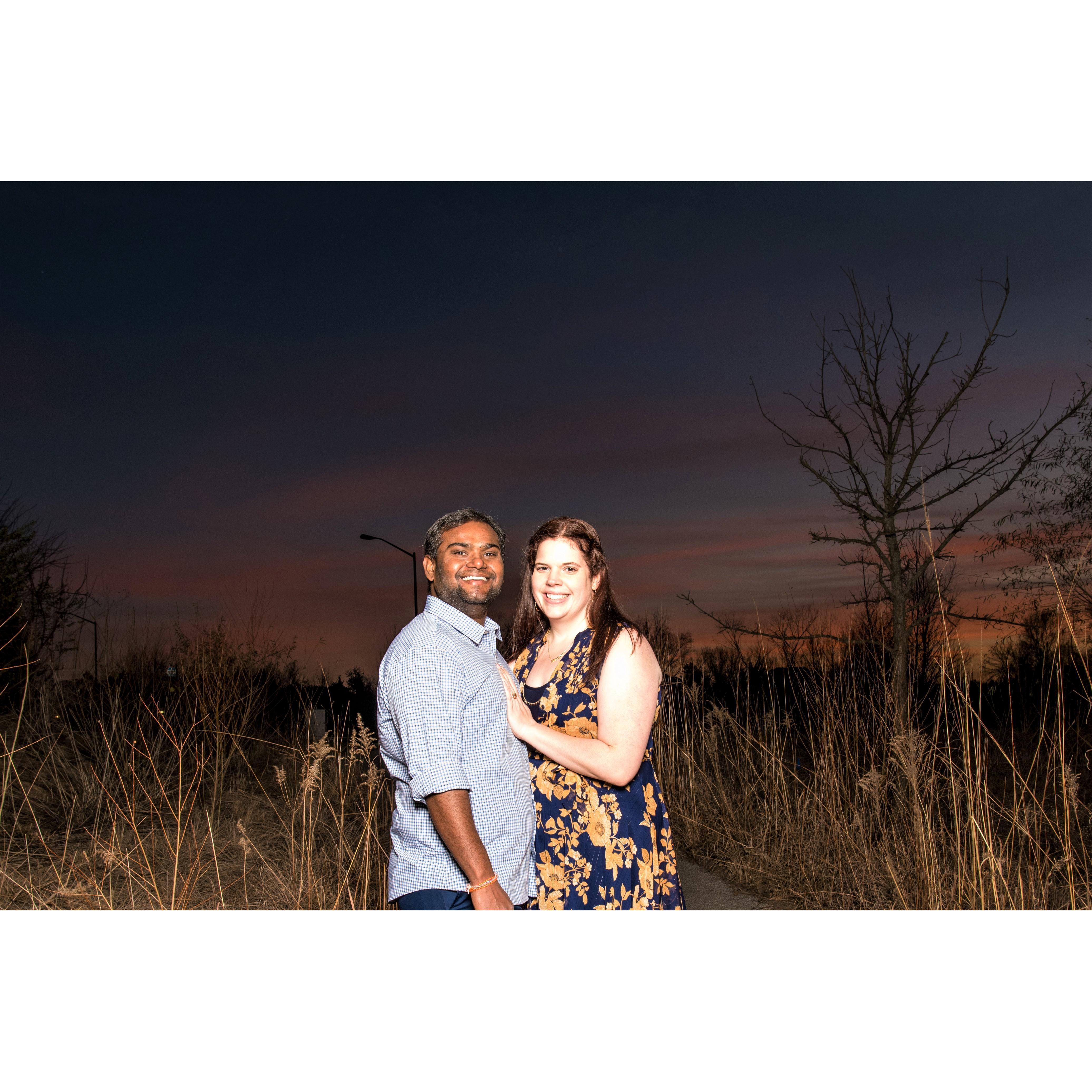 Engagement Photos at PrairieFire KC. Photos by Vijay Ainapurapu.
