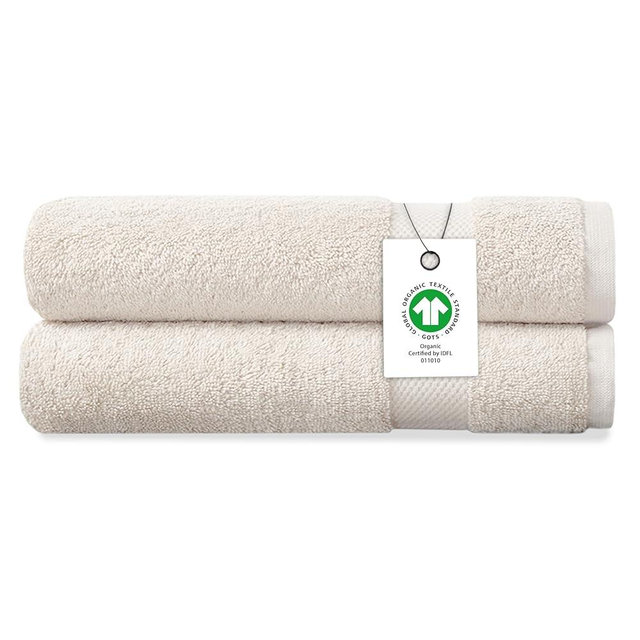 Delara Organic Cotton Luxuriously Plush Hand Towel Pack of 2 | GOTS & OEKO-TEX Certified | Premium Hotel Quality Towels | Feather Touch Technology|650 GSM Long Staple|Soft, Quick Dry & Ultra-Absorbent