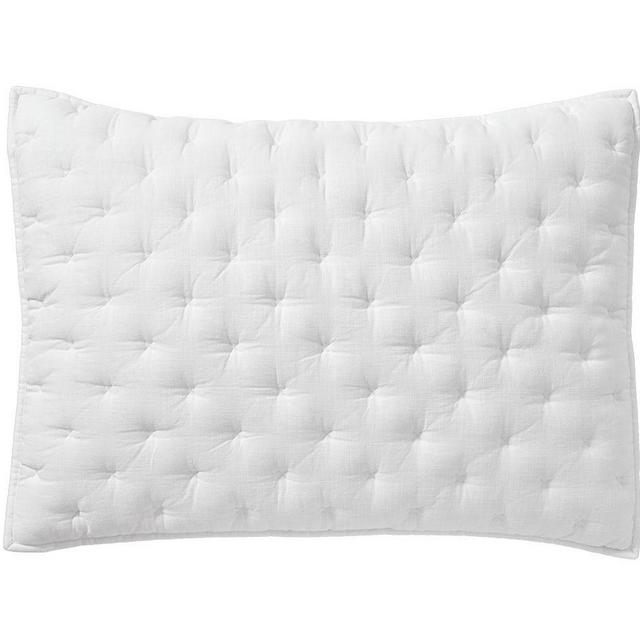 Cotton Cross Stitch Quilted Sham, Standard, White