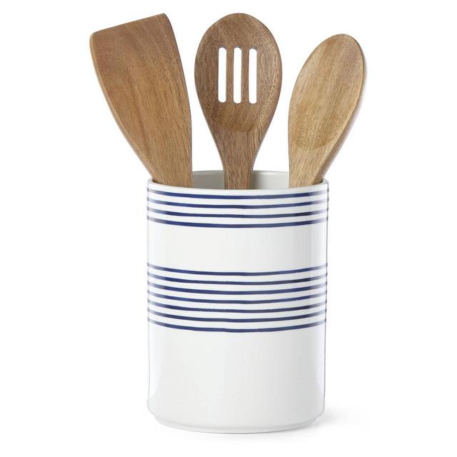 kate spade new york Charlotte Street™ 4-Piece Utensil Holder and Tool Set in Blue/White