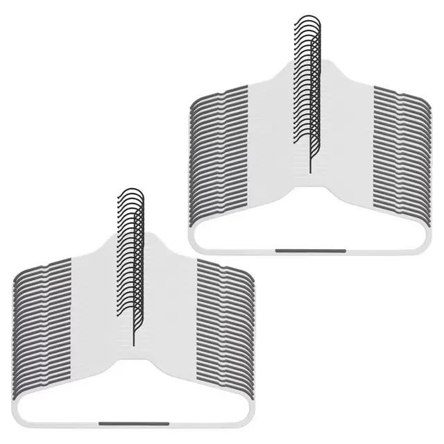 Squared Away™ Slim Grips Hangers in White with Black Hook (Set of 50)