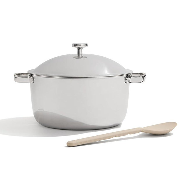 Our Place Titanium Perfect Pot Pro - 6.75 Qt No-Coating Nonstick Stock Pot | Tri-Ply Titanium & Stainless Steel | Oven-Safe up to 1000°F & Compatible with All Cooktops | Includes Spoon | Chrome