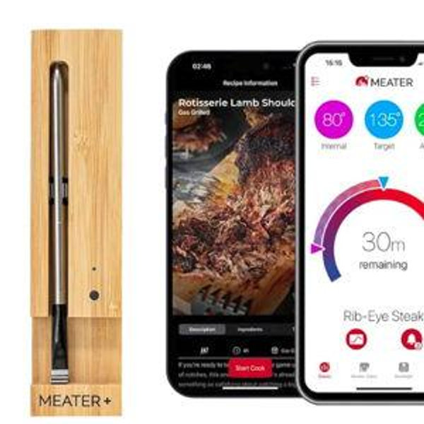 MEATER Plus: Smart Bluetooth Wireless Meat Thermometer Digital | BBQ, Grill, Oven, Smoker, Air Fryer, Kitchen | Perfect for Steak, Chicken, Turkey, and More | Delicious Recipes in App