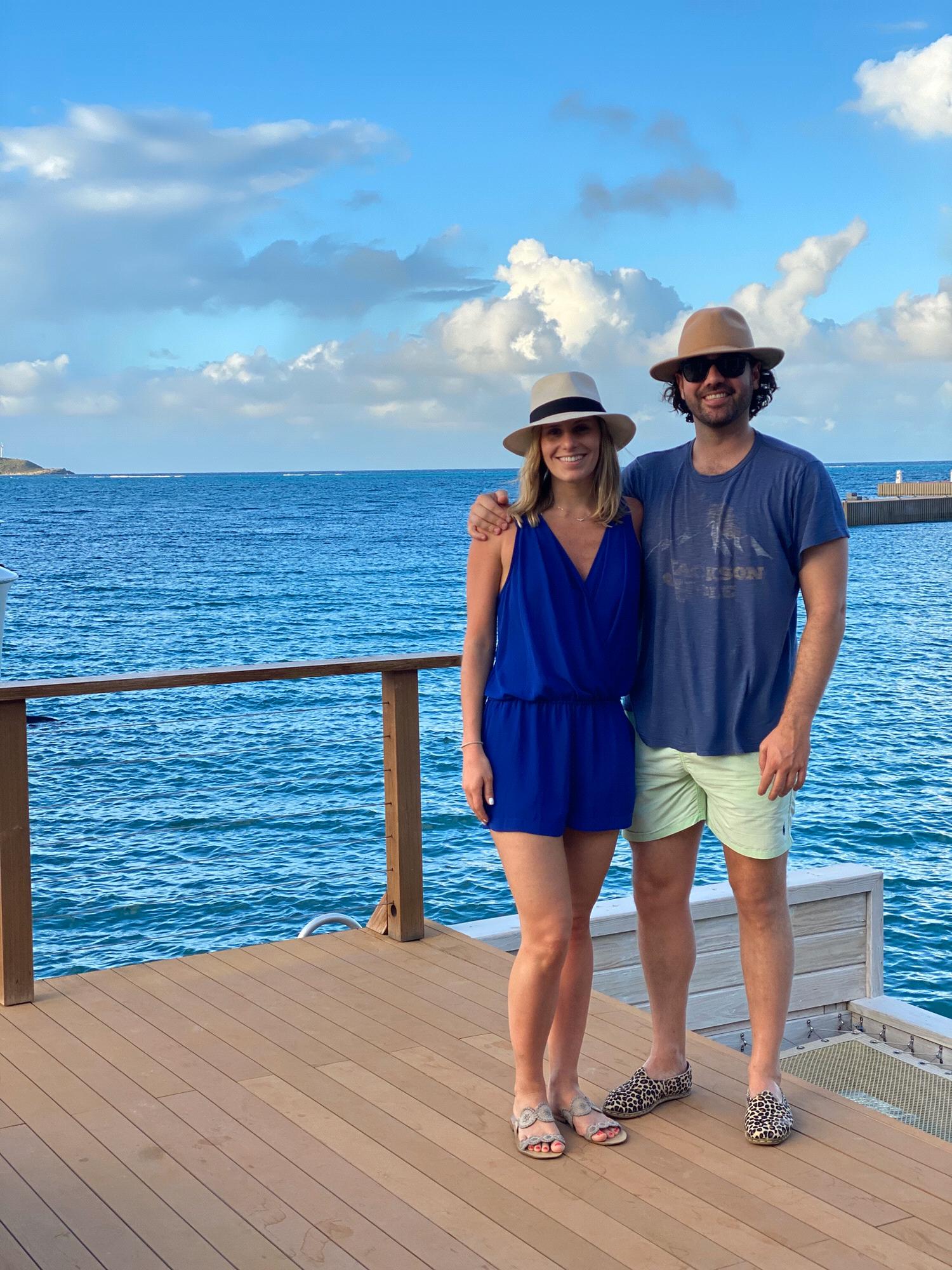 Its hard to see, but on our most recent New Year's trip, all of Franco's leg hair got bleached thanks to a pool with too much chlorine. He thinks his legs look more toned this way.