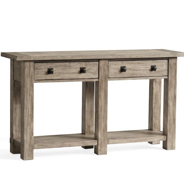 Benchwright Console Table, Gray Wash