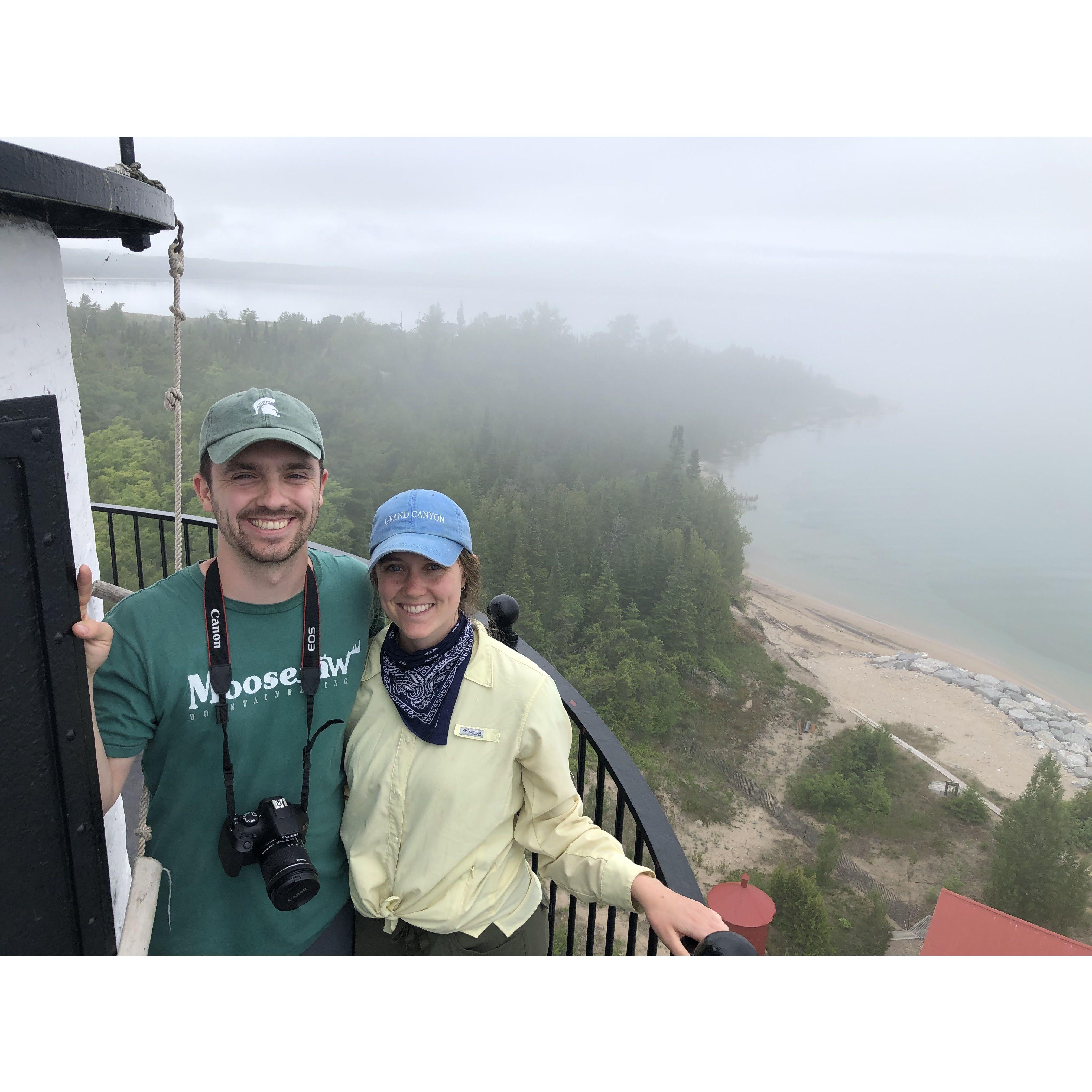 Smiles at the top of Manitou Island, despite being chased by hoards of mosquitos