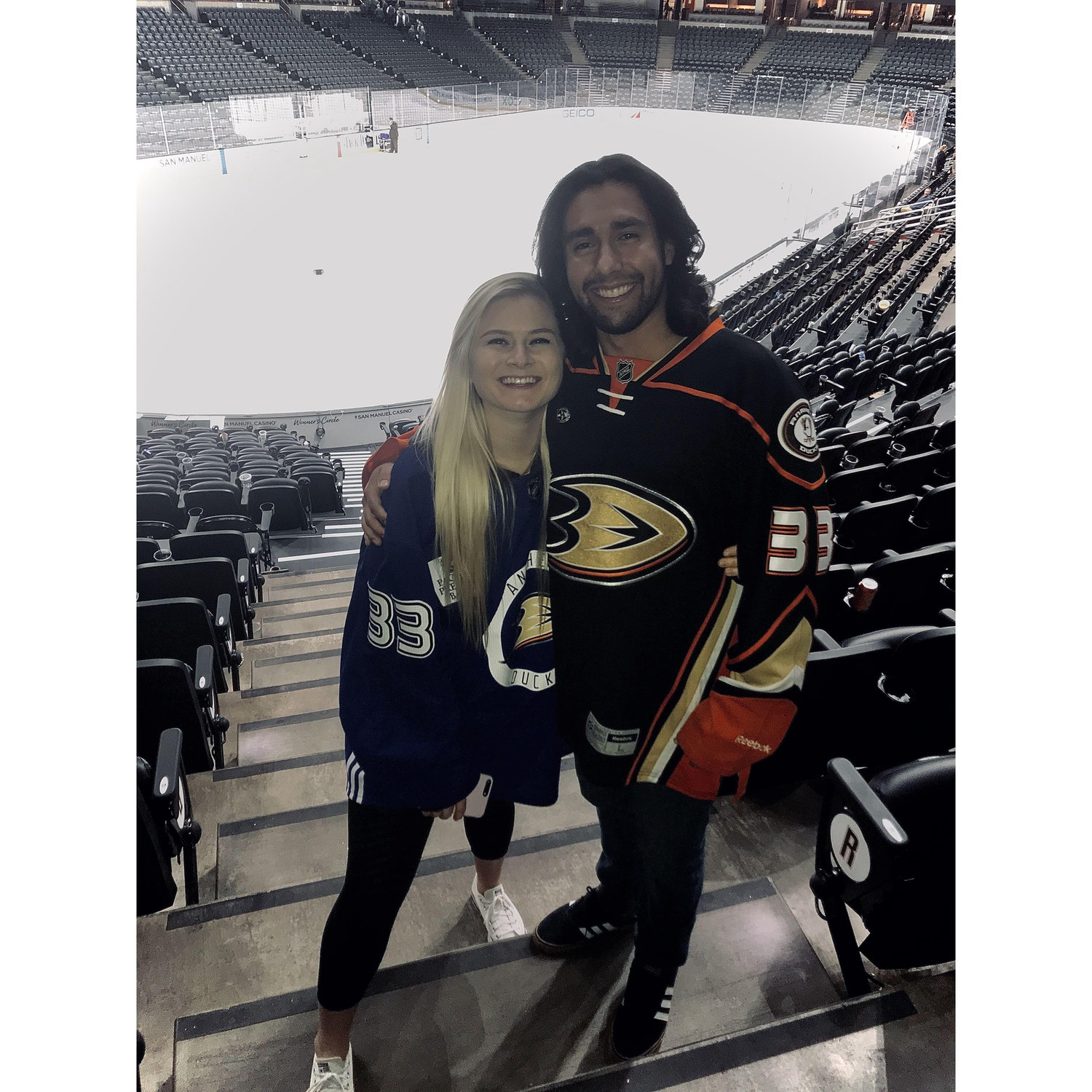 One of our first (of many) hockey games together in 2019🏒