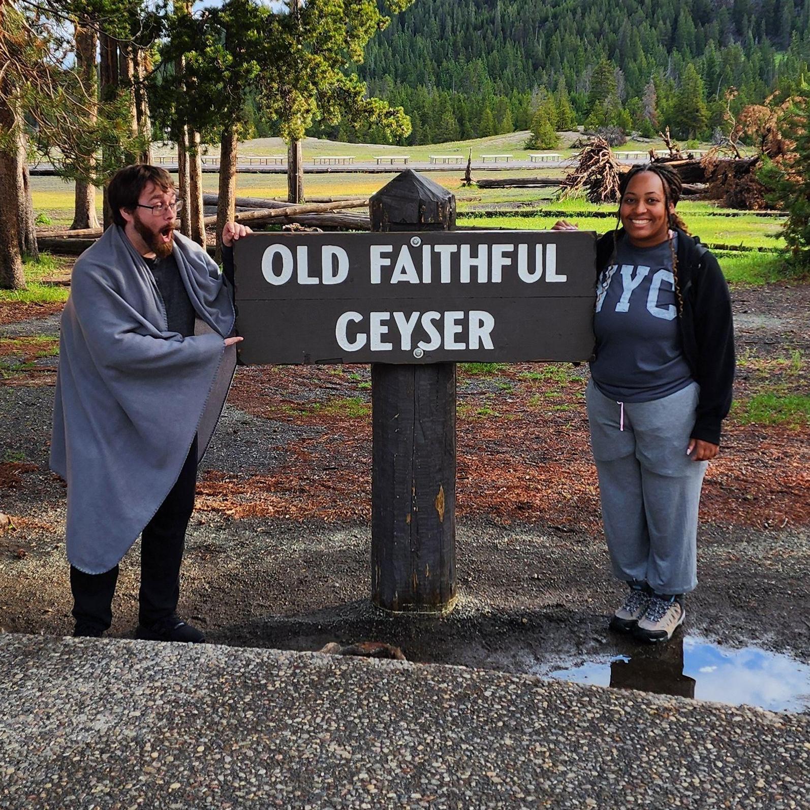 Visiting the legendary Old Faithful—one of the Seven Wonders of the World!
