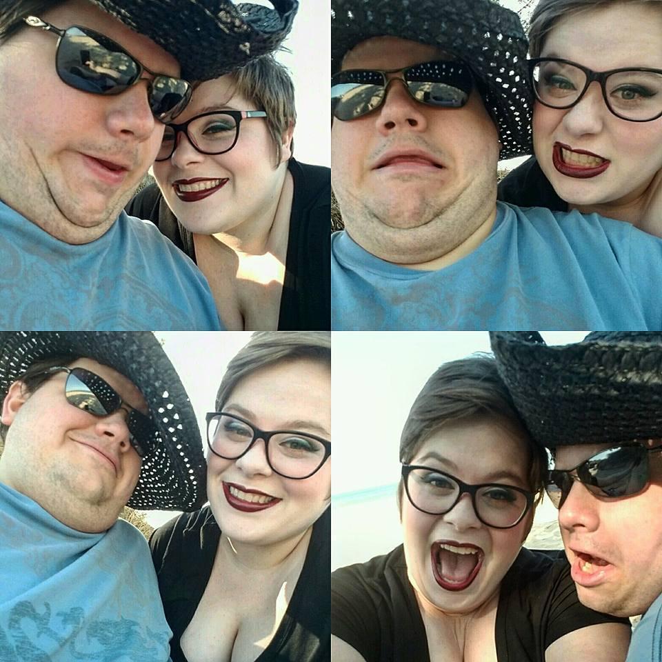 Being silly at the beach in February.