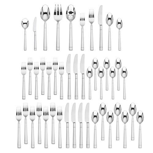 Kate Spade New York Fair Harbor Flatware Set, 18/10 Stainless Steel, 45-Piece