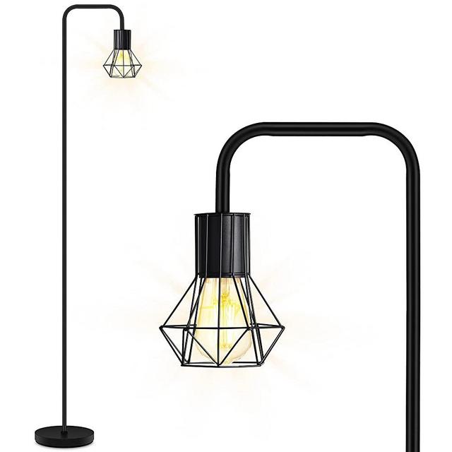 Floor lamp, Industrial Floor Lamp, Standing Lamp with 6W LED Bulb, E26 Socket, On/Off Footswitch, Whole Metal, Modern Floor Lamp for Bedroom, Office, Living Room, Rustic, Vintage, Farmhouse