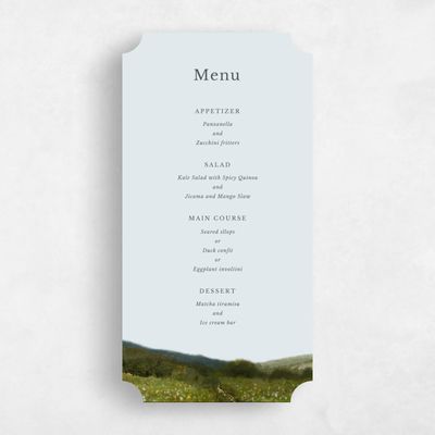 Blue Ticket Wedding Menu - Zaldia