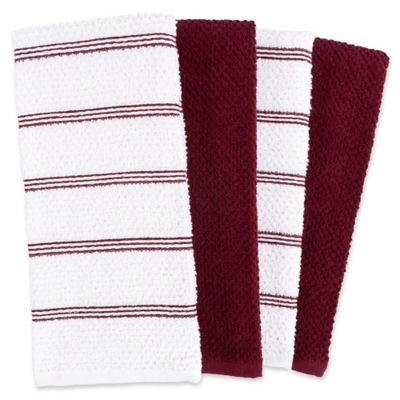 Piedmont Kitchen Towels in Wine (Set of 8)