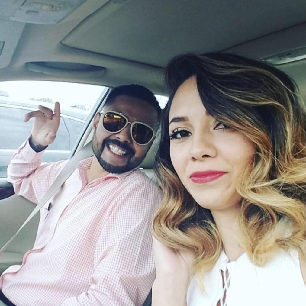 My handsome and I on our way to the Pit Bull concert.