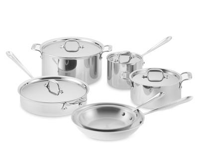 All-Clad Tri-Ply Stainless-Steel 10-Piece Cookware Set