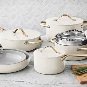 Member's Mark 11-Piece Modern Ceramic Cookware Set, Assorted Colors