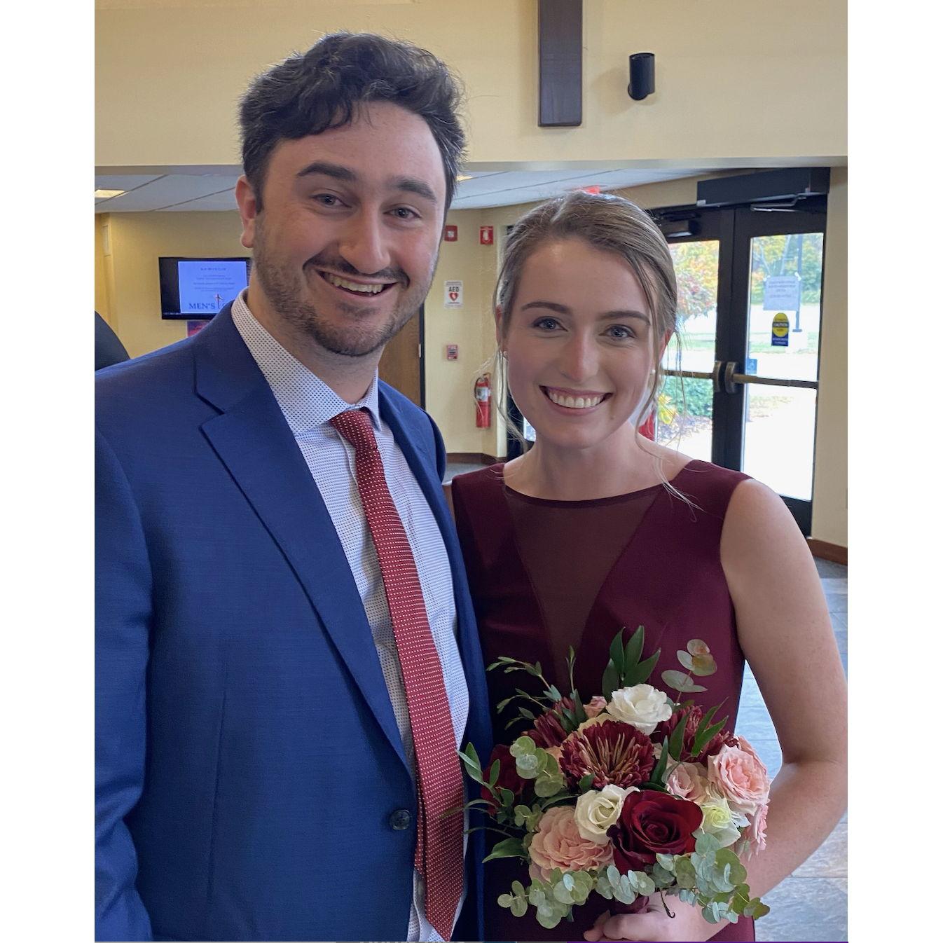 At Caitlin's sister, Kelly's wedding 2020
