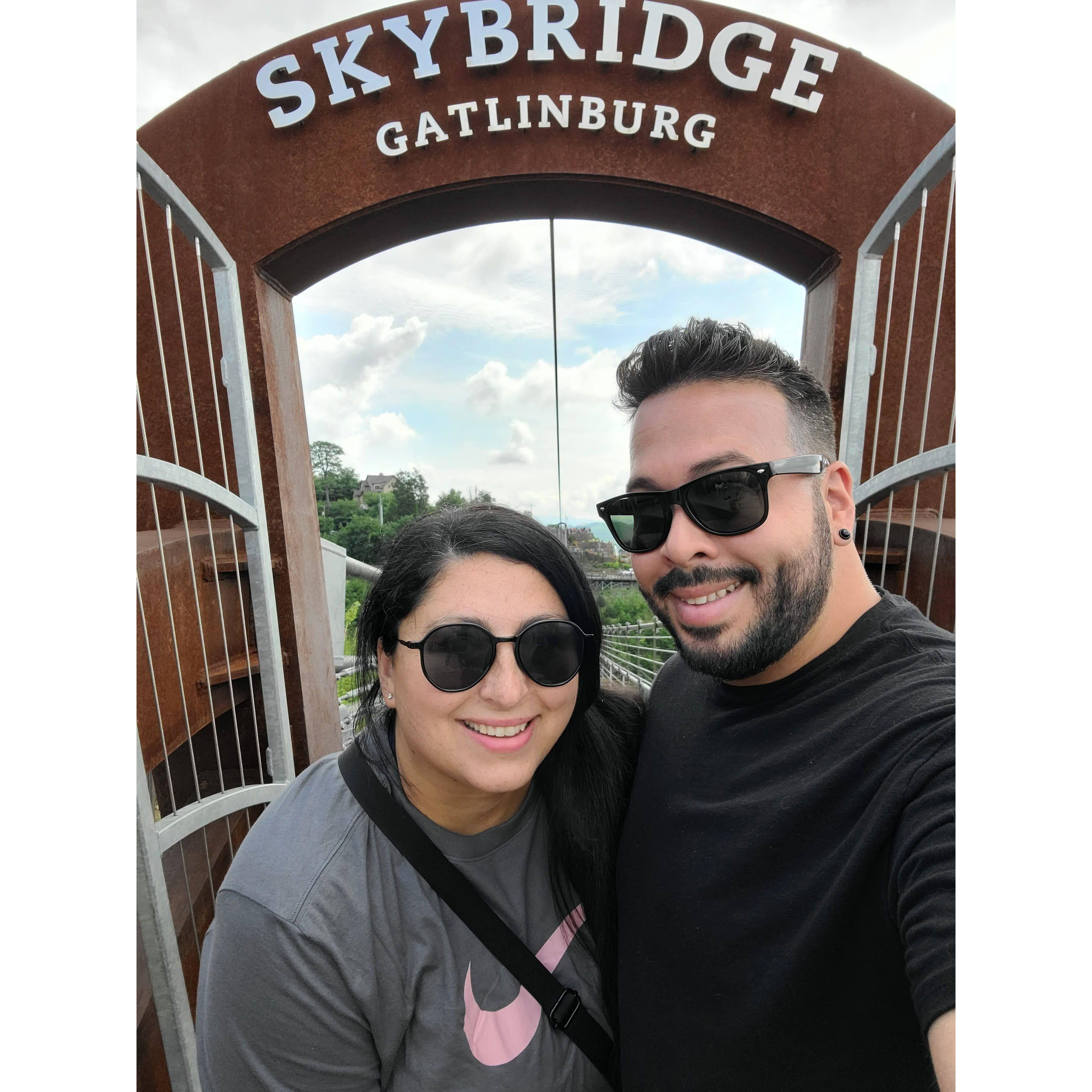 At the Gatlinburg Tennessee Skybridge at a Family Reunion in 2023