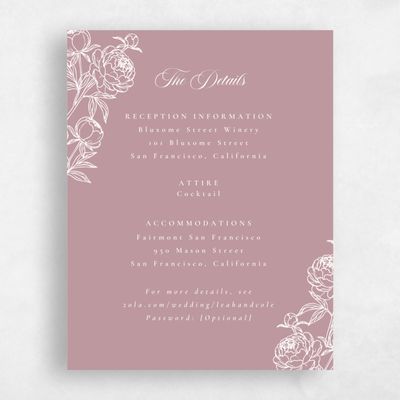 Dusty Rose, Pink Wedding Enclosure - Peonia